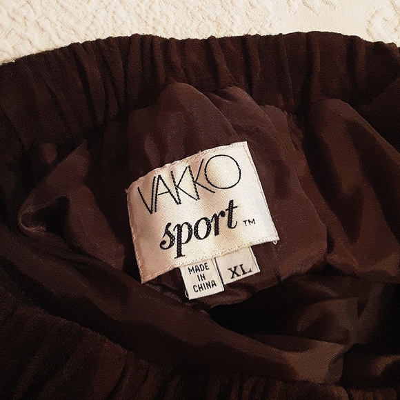 VAKKO SPORT Dark Brown Maxi Skirt size:  L- XLG - Picture 4 of 6